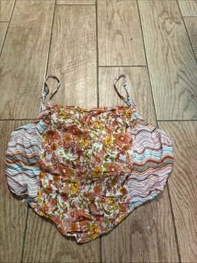 Floral & Stripe crop top